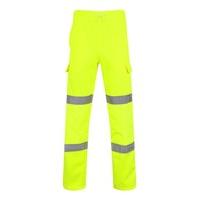 safety-site SAF-JT1-YE-XL JT1 X-Large Combat Style Men\'s High Visibility Fleece Lined Trousers/Joggers With Hi Viz Strips - Yellow