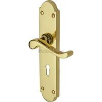 Savoy Lever Lock (Set of 2) Finish: Polished Brass, Size: 20.7 cm H x 4.7 cm W