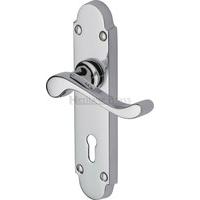 Savoy Lever Lock (Set of 2) Size: 17.1 cm H x 4.2 cm W, Finish: Polished Chrome