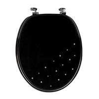 Sabichi 173010 New Bathroom Diamante WC Toilet Seat, Plastic, Black