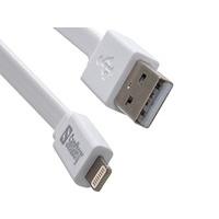 Sandberg USB Lightning Cable Flat 1m - USB cables (USB A, Lightning, Male/Male, Straight, Straight, White)