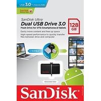 sandisk ultra 128 gb dual usb flash drive 30 up to 150 mbs black