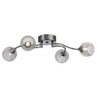 Satin Nickel Ceiling Light Fitting with Four Unique Wire Mesh Shades