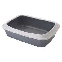 savic iriz cat litter tray with protective edge 42cm grey