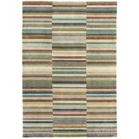 Sapporo Green, Multi Wool Modern Stripe Rug 120x180