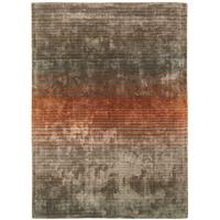 Santos Orange Viscose Modern Stripe Rug