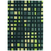 salerno green geometric wool viscose rug