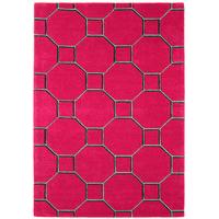 salerno red trellis wool viscose modern rug