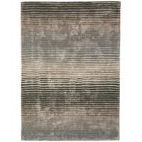 santos grey brown stripe viscose modern rug