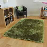 sage green thick shaggy rug glamour 160cm x 230cm 53 x 77