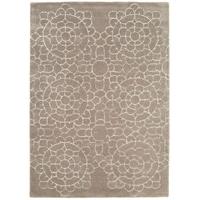 salerno crochet beige modern wool viscose rug