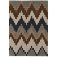 salerno chocolate brown wool viscose modern rug