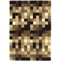 sagar brown geometric wool modern rug