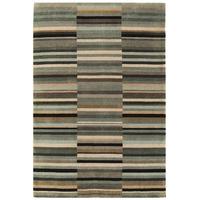 Sapporo Black & Silver Stripe Wool Modern Rug