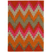 salerno orange pink wool viscose modern rug