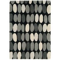 salerno grey pebbles wool viscose modern rug