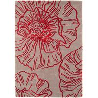 salerno natural red floral wool viscose rug