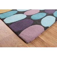 Salerno Purple, Teal, Yellow Pebbles Wool & Viscose Rug