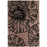 Salerno Mocha Floral Wool & Viscose Rug