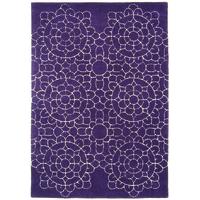 salerno purple crochet modern wool viscose rug