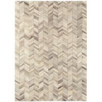 Saida Natural Leather Chevron Modern Rug