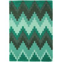 salerno teal blue chevron wool viscose rug