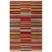 Sapporo Red, Multi Wool Modern Stripe Rug