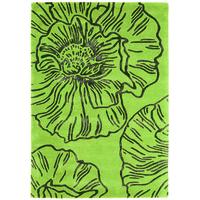 salerno green floral wool viscose rug