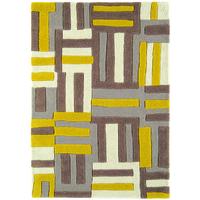 salerno yellow grey modern wool viscose rug