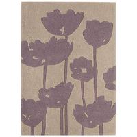 Safi Beige & Purple Floral Acrylic Modern Rug