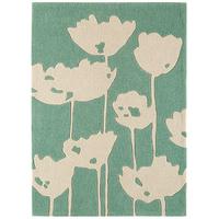 Safi Duck Egg Floral Acrylic Modern Rug