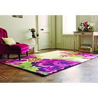sanderson midsummer rose crimson designer rug 200 x 280cm