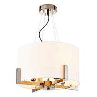 Samuel Chrome & Fabric 4 Ceiling Light