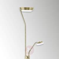 Sarrione LED floor lamp made from steel, burnished