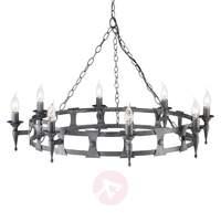 saxon chandelier eight bulbs black silver