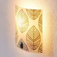 savas glass wall lamp with leaf dcor