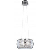 Safia 10 Lamp Crystal Chrome Beaded Glass Drum Ceiling Pendant