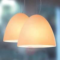 Sand coloured pendant light BELL sand 21 cm 2-bulb