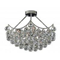 sassari 5 lamp chrome ceiling light with crystal faceted spheres