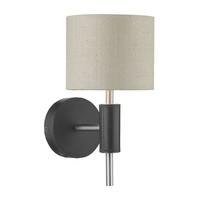 SA0722 Saddler 1 Light Wall Light In Black Leather Effect, Fitting Only