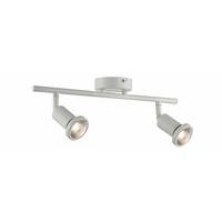 Saturn White 2 Light Twin Bar Ceiling Spotlight Fitting