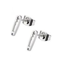 safety pin cut out stud earrings size one size