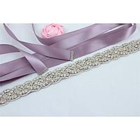 Satin Wedding / Party/ Evening Sash-Beading / Rhinestone Women\'s 98 ½in(250cm) Beading / Rhinestone