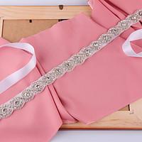 Satin Wedding / Party/ Evening Sash-Beading / Rhinestone / Imitation Pearl Women\'s 98 ½in(250cm) Beading / Rhinestone / Imitation Pearl