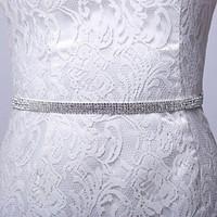 Satin / Satin/ Tulle Wedding / Party/ Evening / Dailywear Sash-Rhinestone Women\'s 98 ½in(250cm) Rhinestone