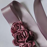 Satin Wedding / Party/ Evening / Dailywear Sash-Floral Women\'s 98 ½in(250cm) Floral