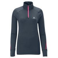 salomon womens trail runner warm ls zip tee