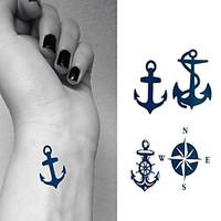 Sailor Anchor Compass Tattoo Stickers Temporary Tattoos(1 Pc)