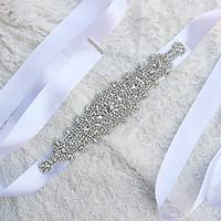 Satin Wedding Sash-Pearls Pearls