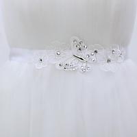 Satin/ Tulle Wedding / Party/ Evening Sash-Rhinestone Women\'s 78 ¾in(200cm) Rhinestone